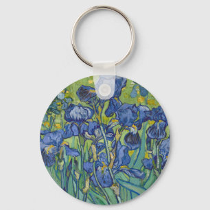 Iris, bloemenschilderij in olieverf, Vincent Van G Sleutelhanger