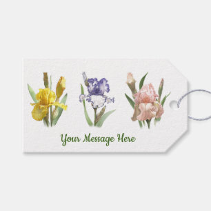 Iris Bloemtuin Bloemen Botanische Kunst Cadeaulabel