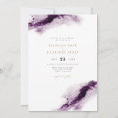 IRIS | Boho Plum Paars Gold Waterverf Wedding Kaart (Voorkant)
