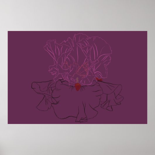 Iris Botanical Line Art Poster (Voorkant)
