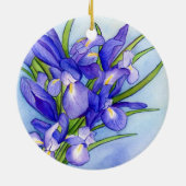 Iris Bouquet Flower Art Painting Ornament Pendant (Achterkant)