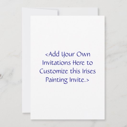Iris Bouquet Peinture Fleur Invitation (Dos)