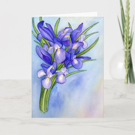 "Iris Bouquet" Wenskaart voor het schilderen Kaart (Voorkant)