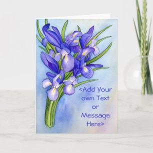 "Iris Bouquet" Wenskaart voor het schilderen Kaart