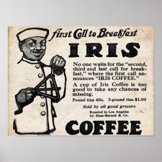Iris Brand koffie afdrukken Poster