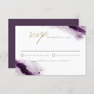 IRIS   Carte Boho Plum Purple Gold Splash RSVP