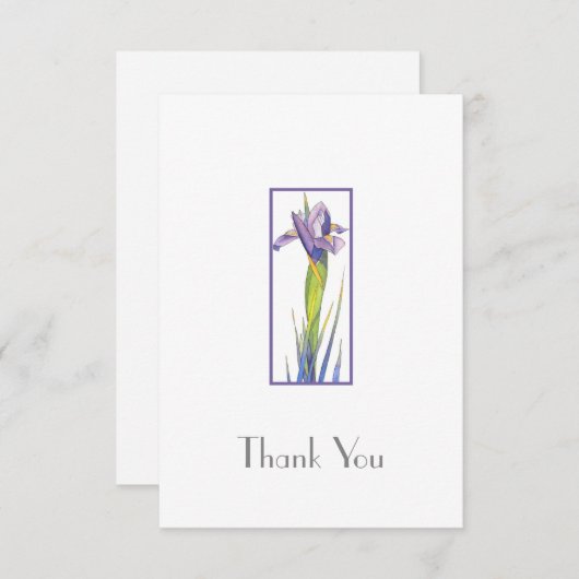 Iris carte de remerciements is (Devant / Derrière)