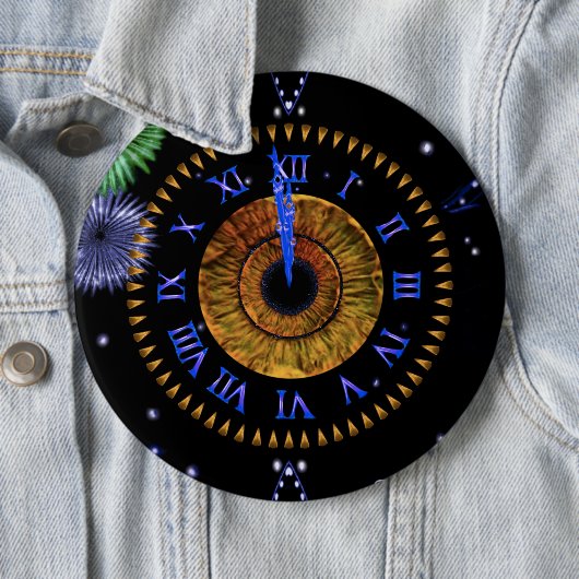 Iris Clock Bronze Button (In situ)