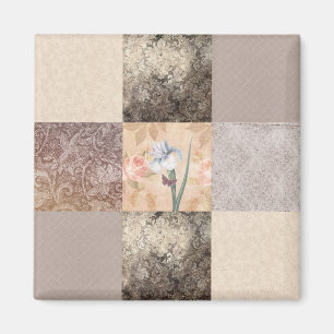 Iris Cream Patchwork Magneet