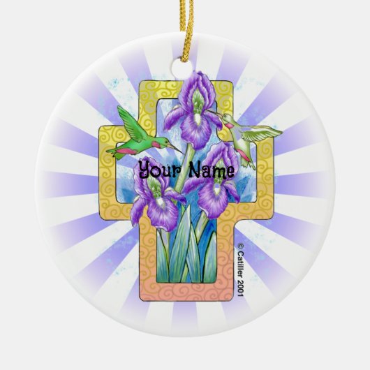 Iris Cross Christelijk Ornament (Voorkant)