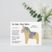 Iris Dala Horse Pattern om te delen Feestdagenkaart (Staand voorkant)