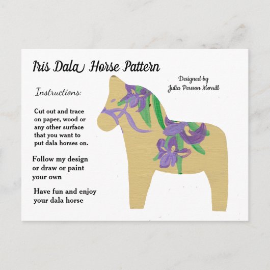 Iris Dala Horse Pattern om te delen Feestdagenkaart (Voorkant)