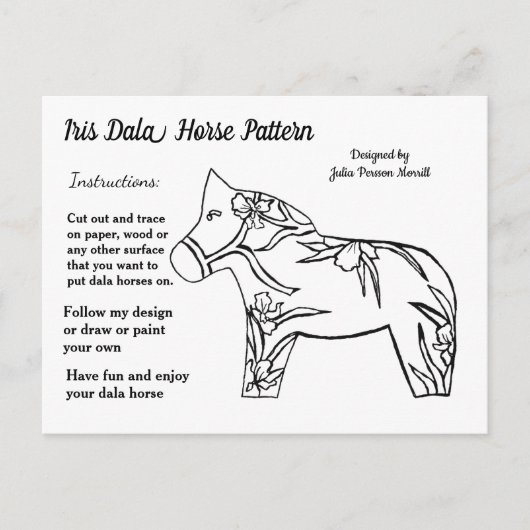 Iris Dala Horse Pattern om te delen Feestdagenkaart (Voorkant)