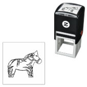Iris Dala Paard Zelfinking Rubber Stamp Zelfinktende Stempel (In situ)