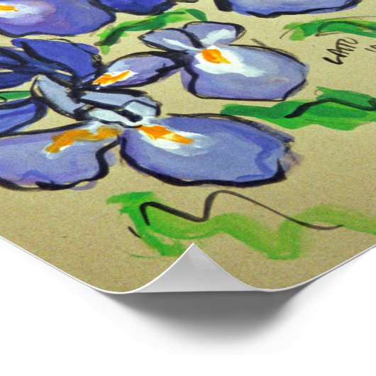 Iris Dance Peinture Abstraite Poster d'art Imprime (Coin)