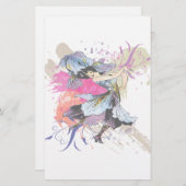 Iris Dancing Fairy Woman Abstracte Art Flowers Briefpapier (Voorkant / Achterkant)