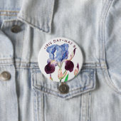 Iris Day,  paarse iris Ronde Button 7,6 Cm (In situ)