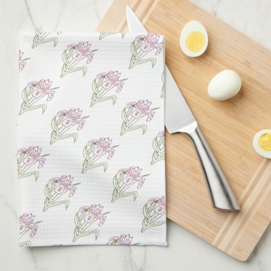 Iris Design brodé MoJo Serviette de cuisine (Quart Plié)