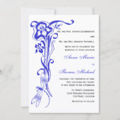 Iris & Dragonfly Royal Blue Faire-part de mariage (Devant)