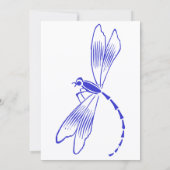 Iris & Dragonfly Royal Blue Faire-part de mariage (Dos)