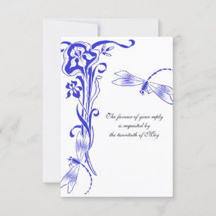 Iris & Dragonfly Royal Blue Mariage Réponse