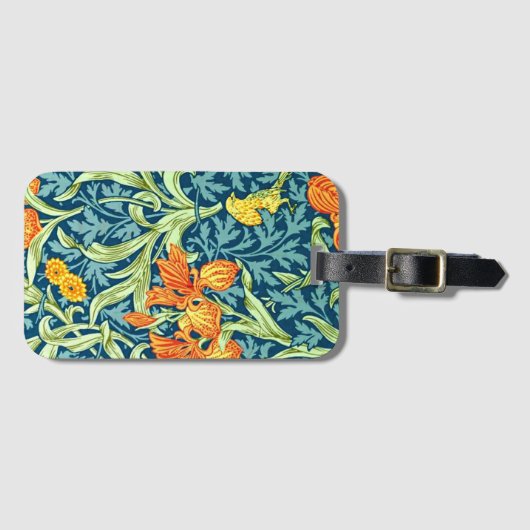 Iris, een William Morris patroon, Bagagelabel (Voorkant (horizontaal))