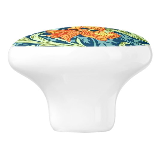 Iris, een William Morris patroon, Keramische Knop (Zijkant)