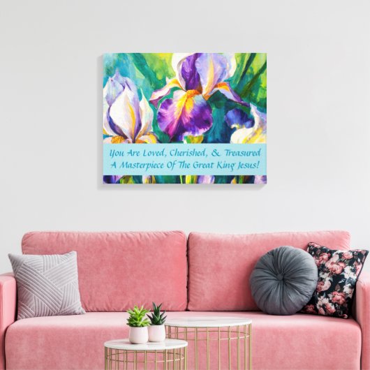 Iris Elegantie Uitgerekt Canvas Print (Insitu (Woonkamer))