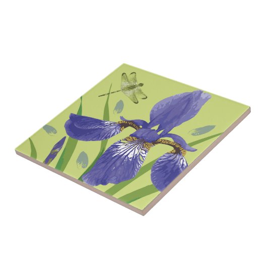 Iris- en Dragonfly-tegels Tegeltje (Zijkant)