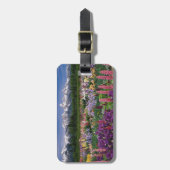 Iris en Lupine garden en Teton Range; Bagagelabel (Voorkant verticaal)