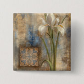 Iris en Tile Vierkante Button 5,1 Cm (Voorkant)