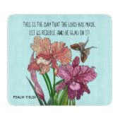 Iris en vlinder met vers vanaf Psalm 118:24 Snijplank (Voorkant)