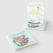 Iris en vlinder met vers vanaf Psalm 118:24 Stenen Onderzetter (Zijkant)