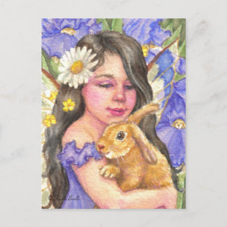 Iris Fairy boeit schattige konijnenkonijnenkonijn Briefkaart