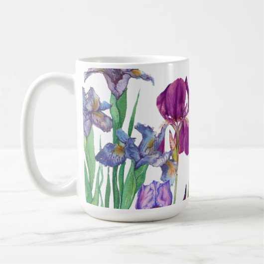 Iris fleur aquarelle Café Mug (Gauche)
