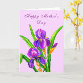 Iris Fleurs Carte de la Fête des Mères (Fleur jaune)