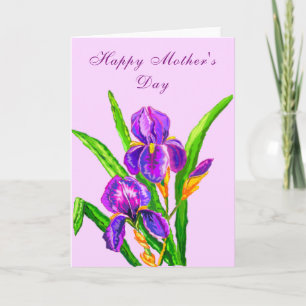 Iris Fleurs Carte de la Fête des Mères