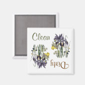 Iris Fleurs Lave-vaisselle Magnet (Recto/Verso)