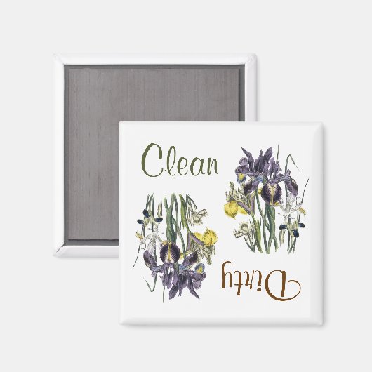 Iris Fleurs Lave-vaisselle Magnet (Recto/Verso)