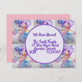 Iris Fleurs Nouvelle Adresse Carte Postale, Nous D (Devant / Derrière)