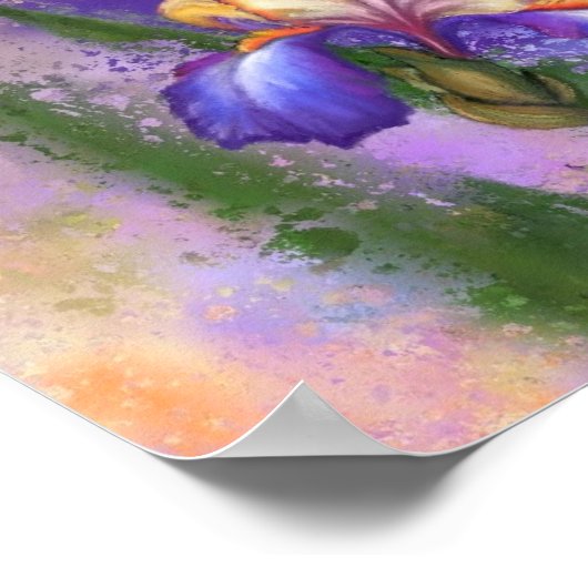 Iris Fleurs Purple Irises Poster Peinture (Coin)