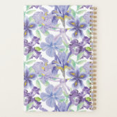 Iris Floral Aquarelle Violet Jaune Année Monogramm (Dos)