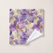 Iris Floral Doré Violet Romantique pour Mariage (Gant de toilette)