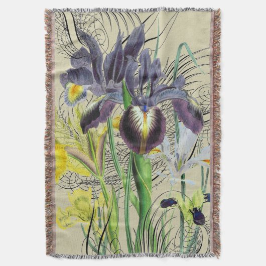 Iris Floral Fantasy 2.0 Neutraal Deken (Voorkant Verticaal)