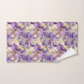 Iris Floral Mariage Romantique Violet Or (Serviette à main)
