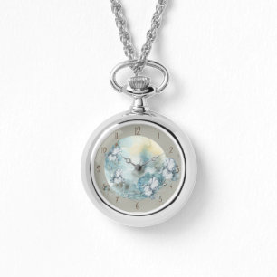 Iris Floral Moon Ketting horloge