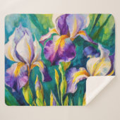 Iris Floral Sherpa Deken (Voorkant (horizontaal))