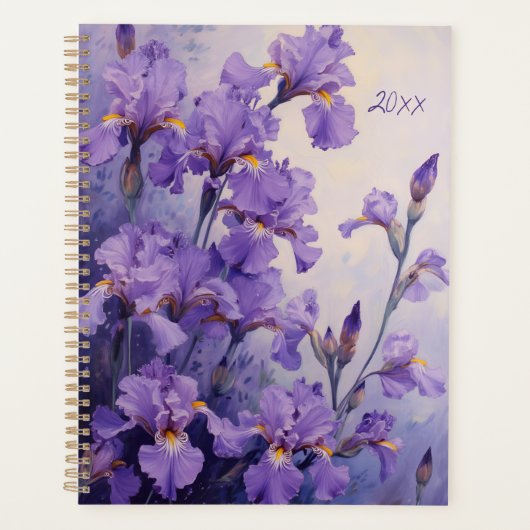 Iris Floral Spiral-Bound Planner Botanical Spring (Devant)