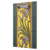 Iris Flower Art Nouveau Glas in lood blauw goud Klembord (Links)