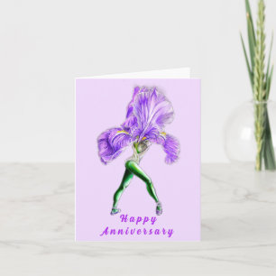 Iris Flower Ballet Dancer Anniversaire Carte